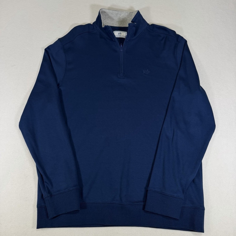 Southern Tide 1/4 Zip Pullover Sweater Mens Large Navy Blue Long Sleeve